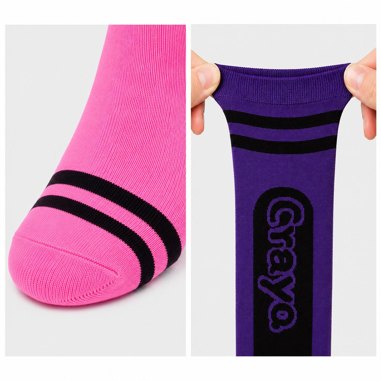 9 Pairs Colorful Knee High Socks for Teen Girls, Crayon-Inspired Striped Long Socks, Soft Stretch Knit Tube Socks, Cute Y2K Fashion Socks for School, Daily Wear, Party & Outfit Styling, Kneesocks, Casual Comfy Socks