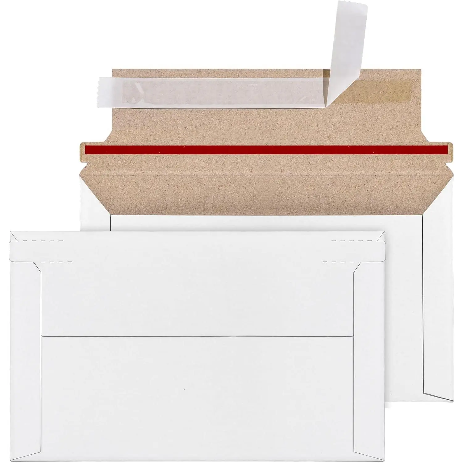 packbabol 50 Pack 7" x 4.35" Rigid Mailer Trading Card Envelopes Mailers，450gsm Self Seal Shipping Envelopes Mailers for Shipping Semi-Rigid and Toploaders, Protector Supplies for Trading Cards