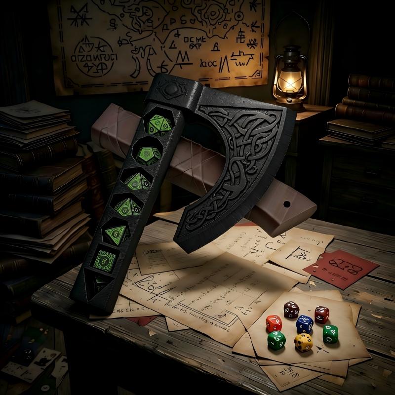 Large Dice Storage Axe Accessory, Tabletop Game Dice Axe Stand, D&d Dice Throwing Station, Rpg Role Playing Accessories