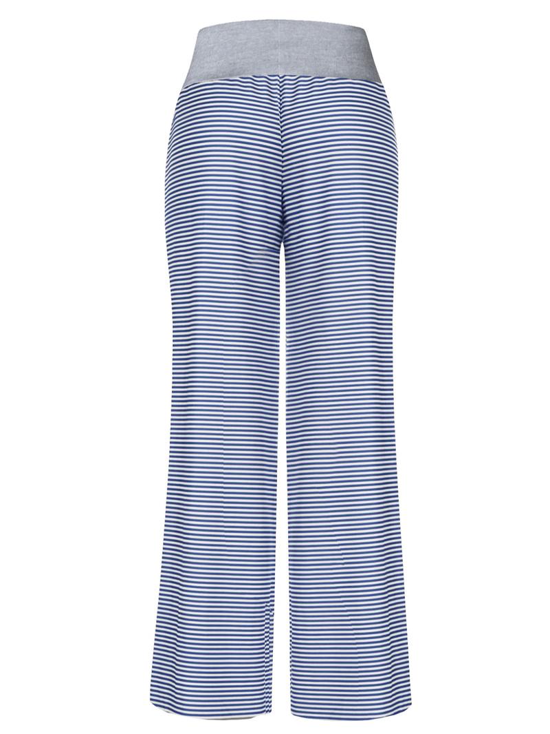 Women's Patchwork Drawstring Waist Wide Leg Pants, Casual Sporty Trousers, Casual Comfy Trousers for Spring & Fall, Women's Bottoms for Daily Wear, Womenswear