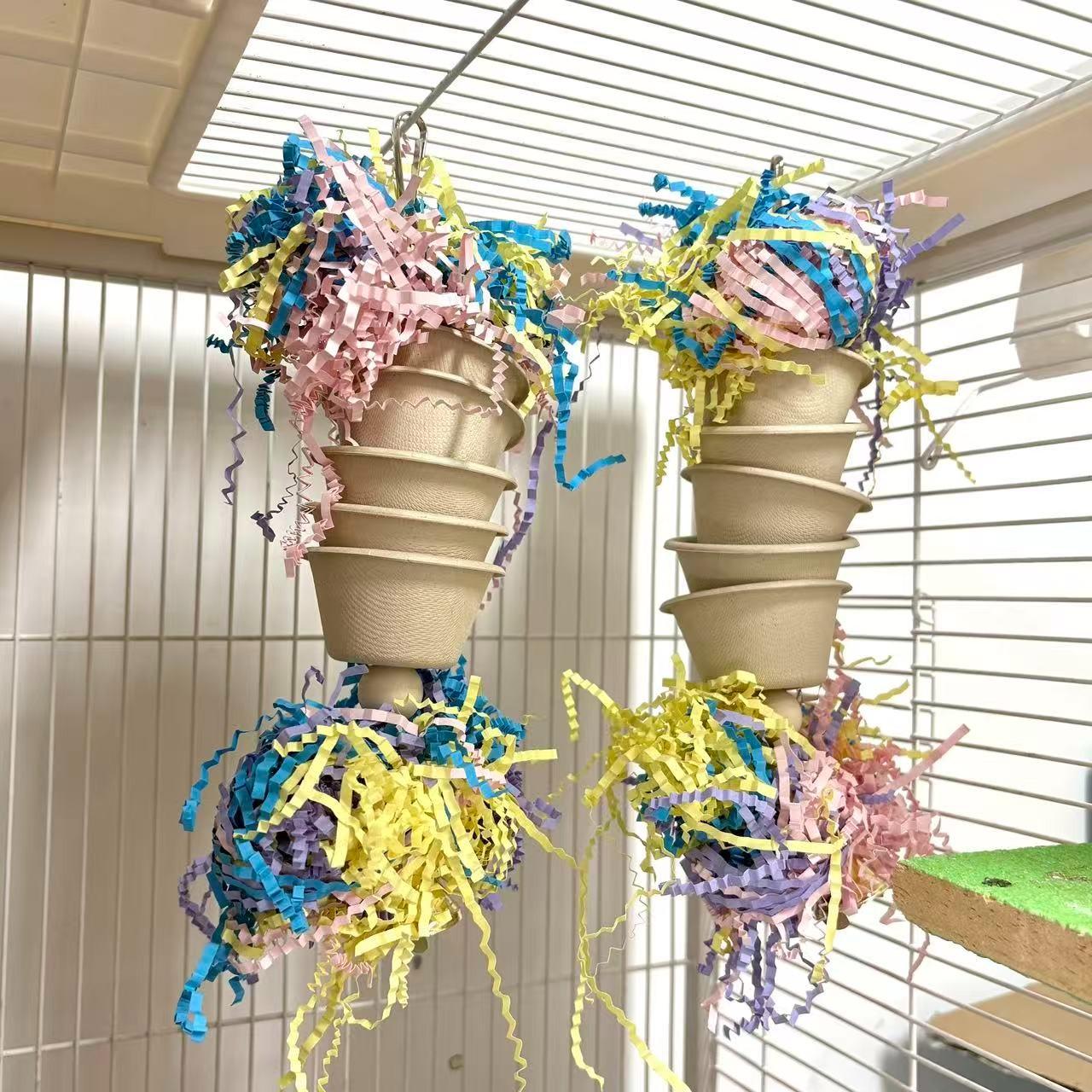 Parrot 5-Layer Feeding Cup, Interactive Food Holder, Suitable for Small Medium Parrots, Enhances Foraging Fun, Ideal for Biting & Grinding Beaks