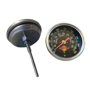 Black Face BBQ Grill Thermometer 50F-900F High Temp Range Heavy Duty Premium Quality Smoker Thermo 2 Inch or 3" with M8 or 1/2 NPT Thread (3 in. Face, 3 in Stem, M8 Thread)
