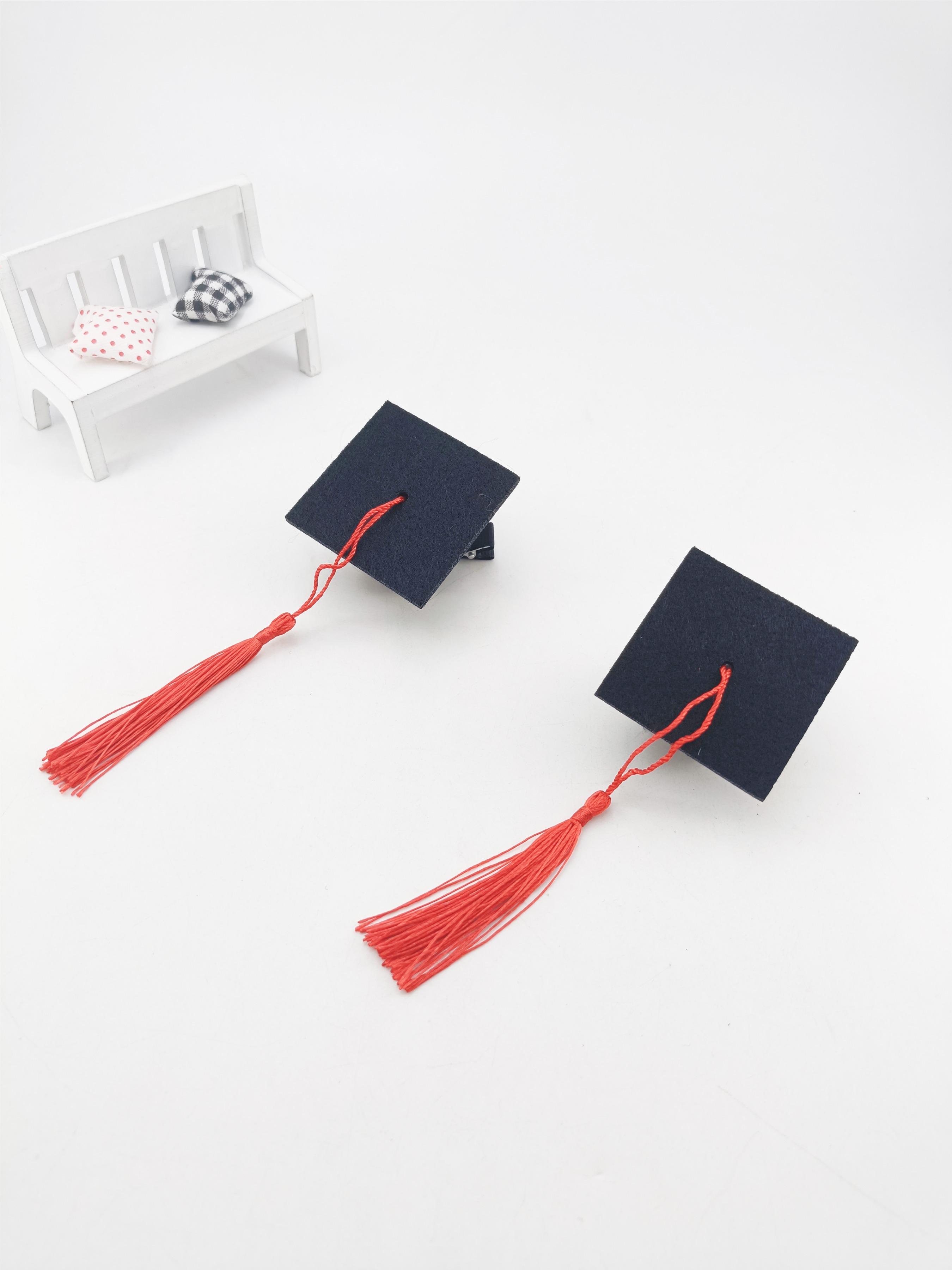 2pcs Bachelor Hat Hair Clips, Cute Small Hair Accessories, Graduation Season Headwear, Perfect Graduation Gifts