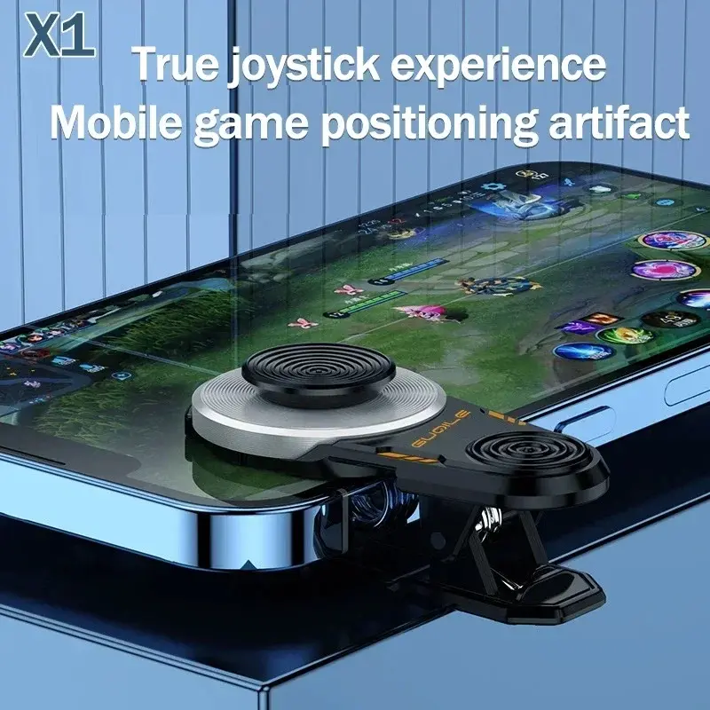 Universal Mobile Phone Game Joystick, 360° Control Alloy-ABS Clip-On Controller with Sensitive Non-Slip Rocker, Compatible with Android iOS for MOBA FPS Games