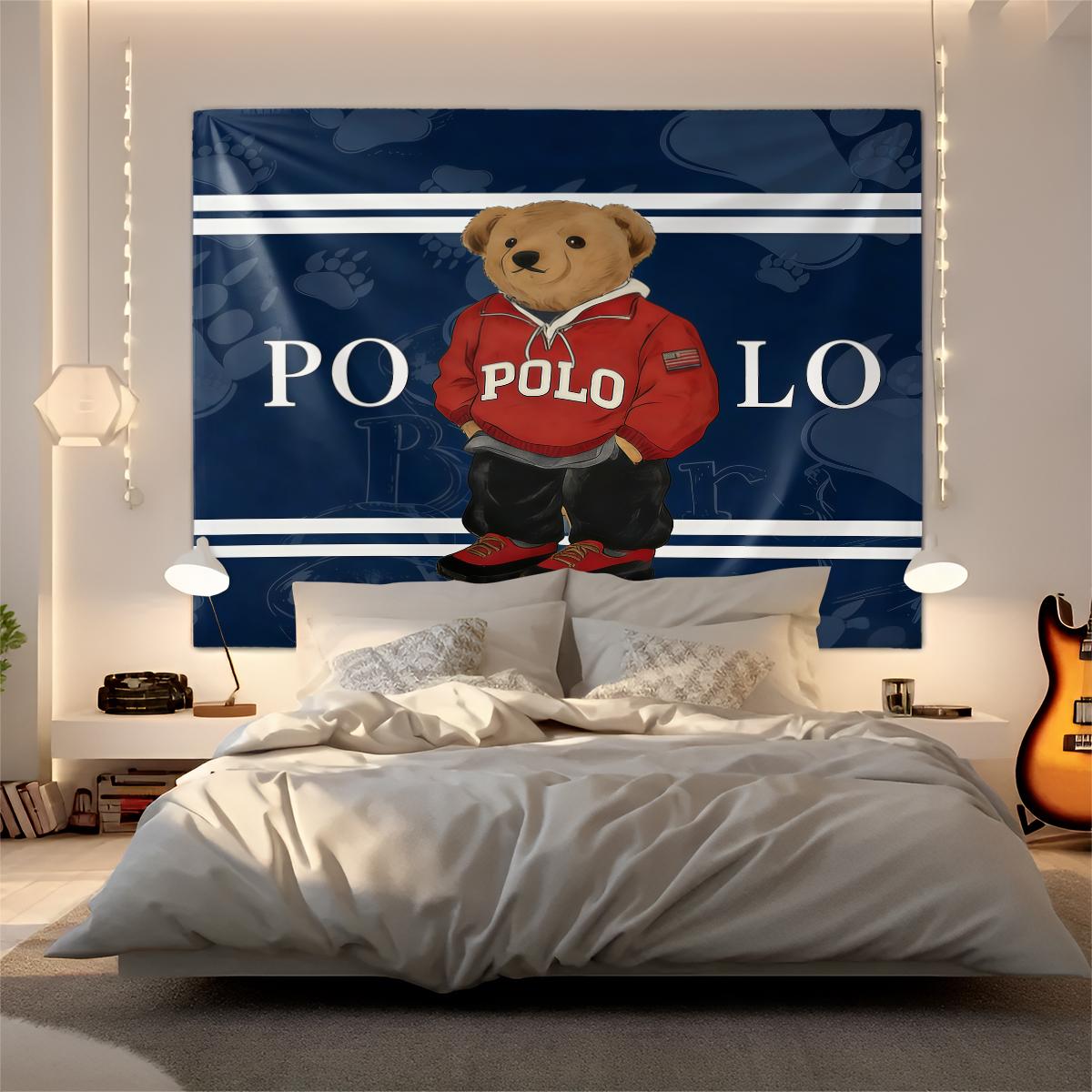 Bear Pattern Tapestry, Stylish Room Flag, Unique Wall Art For Living Room And Bedroom, Soft And Durable For Kids And Adults Daily Holiday Birthday Gift Bedroom Decoration