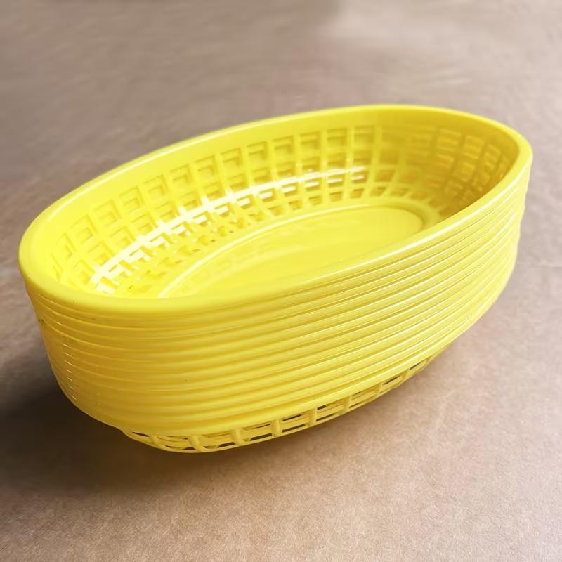 12/24/36pcs Plastic Food Serving Trays, Fast Food Basket, Restaurant Basket, Kitchen Supplies, Hamburger Fried Chips Tray, Serveware Accessories