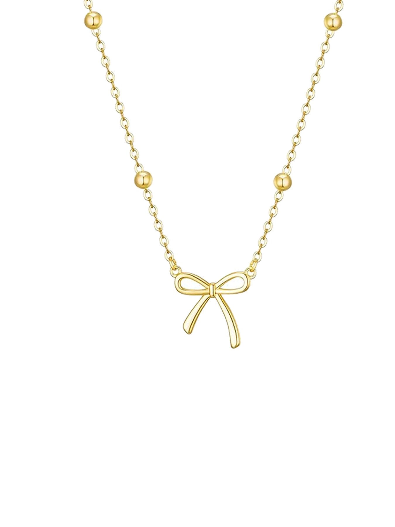 Women's Elegant Bow Necklace, 14k Pendant Chain, Teen Gift, Fashion Jewelry, Graduation Present, Mother's Day Gift