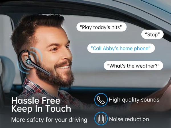 ONE LIFE G3 Driver Bluetooth Headset ENC Dual-Mic Noise Cancel V5.3, 60H Playtime, LED Case. Ideal for Truckers, Office & Driving Handsfree, One-Touch Mute, Secure Fit. Audio Headphone