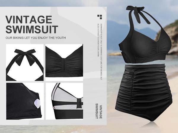 Holipick Women High Waisted Bikini Set Two Piece Tummy Control Swimsuit Halter Top with Bottom Bathing Suit Plus Size Swimsuit for Women Vintage Swimwear Ruffle Swimsuits Holipick Women High Waisted Bikini Set Two Piece Tummy Control Swimsuit Halter Top with Bottom Bathing Suit Plus Size Swimsuit for Women Vintage Swimwear Ruffle Swimsuits