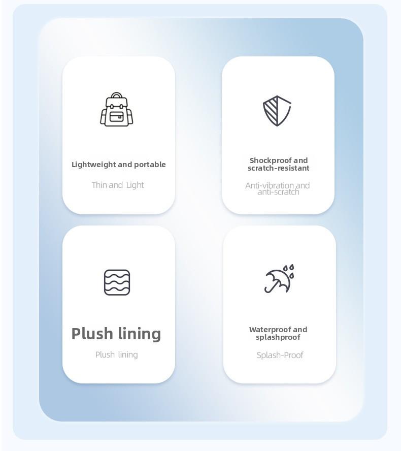 Multi-Size Laptop Sleeve Bag for 11" iPad Pro/Air, 13/14 Inch MacBook, Surface Pro/Tablet, Huawei 10.5", Lenovo Laptop, Shockproof Protective Carrying Case with Handle & Organizer Pockets, Water-Resistant Laptop Briefcase