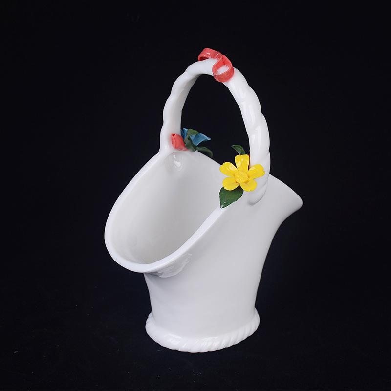 Exquisite Handmade Ceramic Flower Basket New Handcrafted Ceramic Flower Basket Home Decor Ceramic Ornament Gift