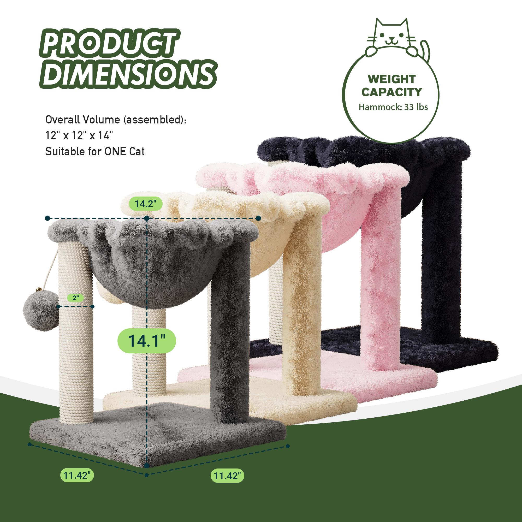 MUTICOR 14in Cat Tree，Single Cat Ring with Double Ears，Sisal Scratching Posts ，Dark Blue/Pink/Beige/Grey#TikTokShopBlackFriday #ChristmasGifts