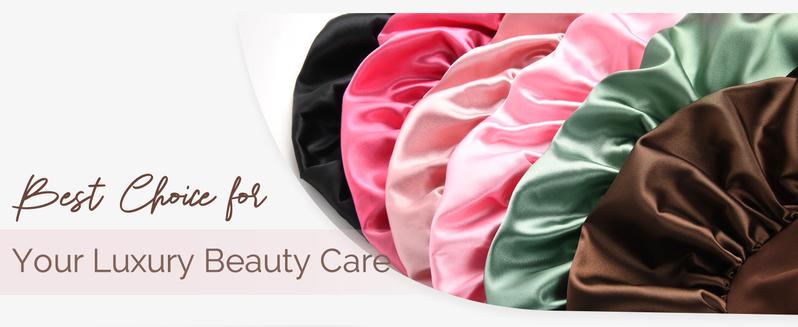 YANIBEST Silk Bonnet for Sleeping Women - Pink Satin with Tie Band, Braids Hair Bonnet for Long Hair, Gift for Women,TikTokShopBlackFriday
