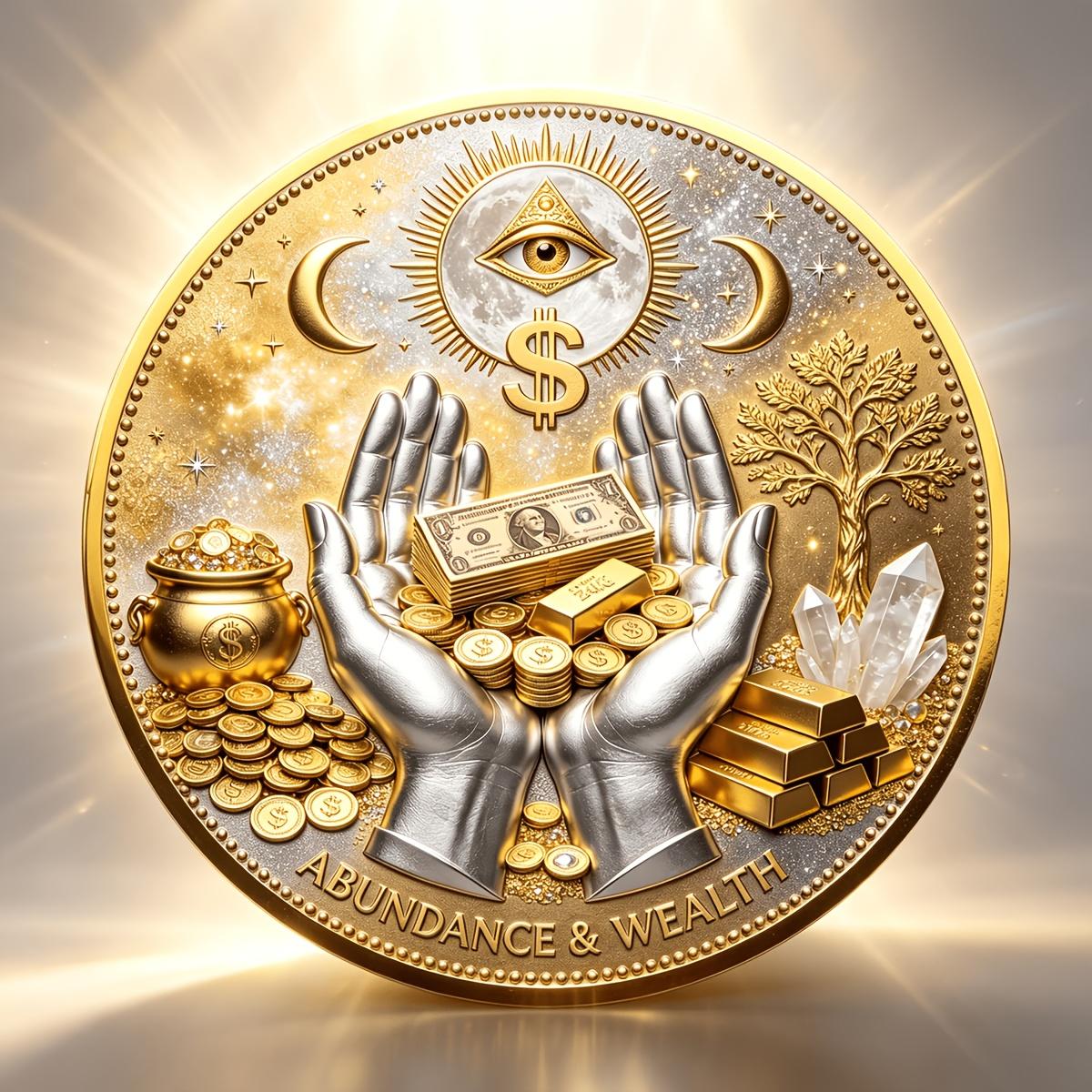 3D Wealth & Prosperity Collectible Coin, All‑Seeing Eye Design, Lucky Charm, Fortune Ornament, Decoration Items 3D Wealth & Prosperity Collectible Coin, All‑Seeing Eye Design, Lucky Charm, Fortune Ornament, Decoration Items