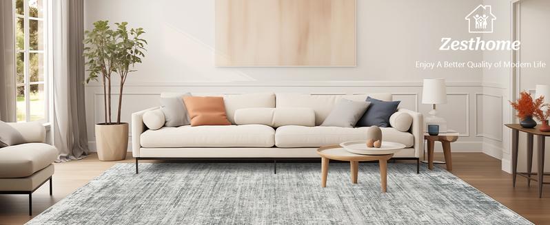 Art&Tuft Washable Area Rugs for Living Room, Non-Slip Backing Washable Rug, Modern Abstract Area Rug, Stain Resistant Rugs for Bedroom, Soft Large Area Rugs