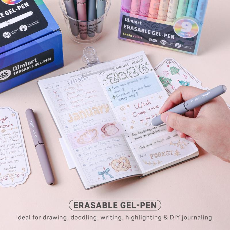 Erasable Gel Pens, 9/45 Colors Rotary Retractable Fine Point Erasable Pens,Vibrant Color Selection,Cute Eggshell Design,Erasable Ink,Make Mistakes Disappear for Drawing Writing Planner and Crossword Puzzles