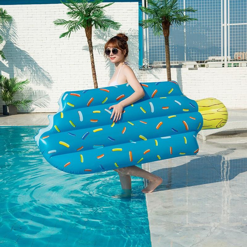 Inflatable Ice Cream Float, Glitter Mermaid Float, Solid Color Inflatable Ice Pop Float Bed, Water Ride, Fish Tail, Water Float Chair