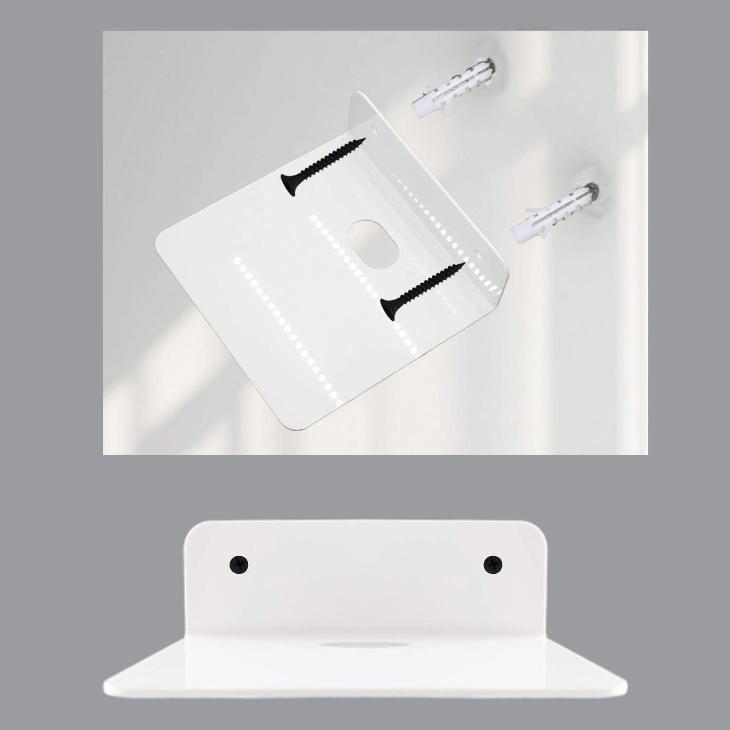 2-Pack Small Acrylic Wall Shelves, 4.92 Inch Floating Shelves for Echo Camera, Speaker Display Stand, Bathroom Living Room Bedroom