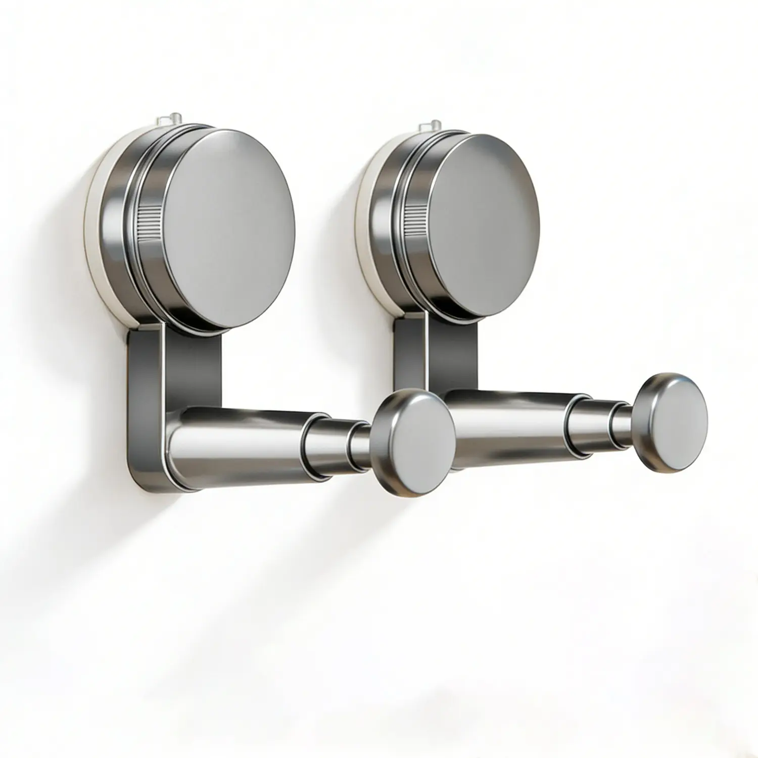 2 Pack Suction Cup Clothes Hanger Bracket, Multi‑Purpose Expandable Wall Hanging Rod for Bathroom Laundry Household Storage
