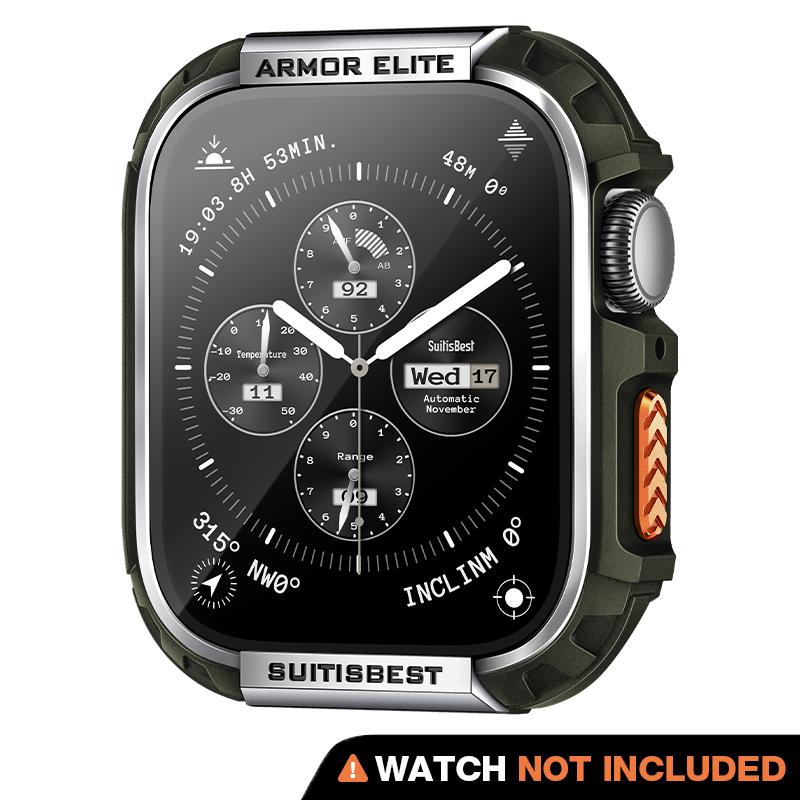 ArmorElite Case for Apple Watch Series 11 10 49mm 46mm 45mm 44mm with Screen Protector, Shockproof Protective Case Cover Bumper for iWatch Series 11 10 9 8 7 6 5 4 SE