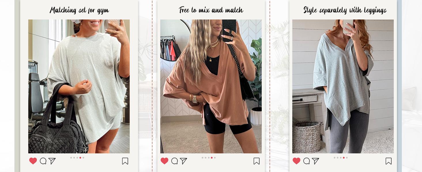 UANEO 2 Piece Outfits Sets for Women Oversized Biker Shorts Sets Hot Shot Reversible Set Tracksuit Womenswear Fallfreshness