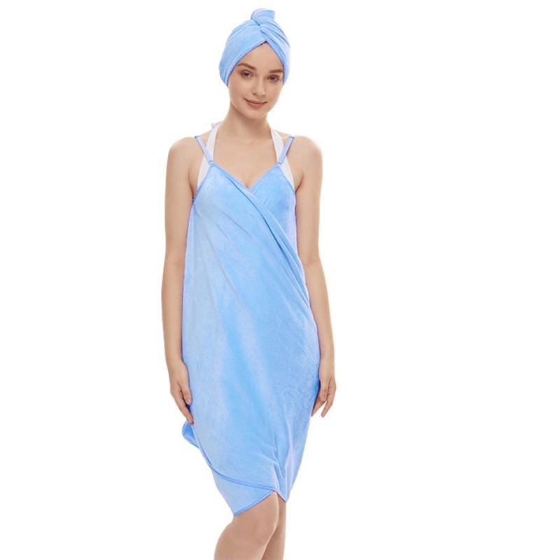 Women's Strapless Bathrobe Set, Backless Wearable Towel, Sleepwear Dress, Outdoor Travel, Valentine's Day Gift
