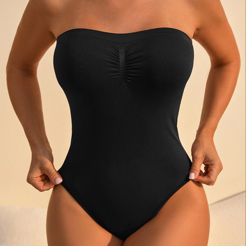 Women’s Plus Size Strapless Shapewear Bodysuit – Seamless Tummy Control Corset, Backless Invisible Dress Undergarment