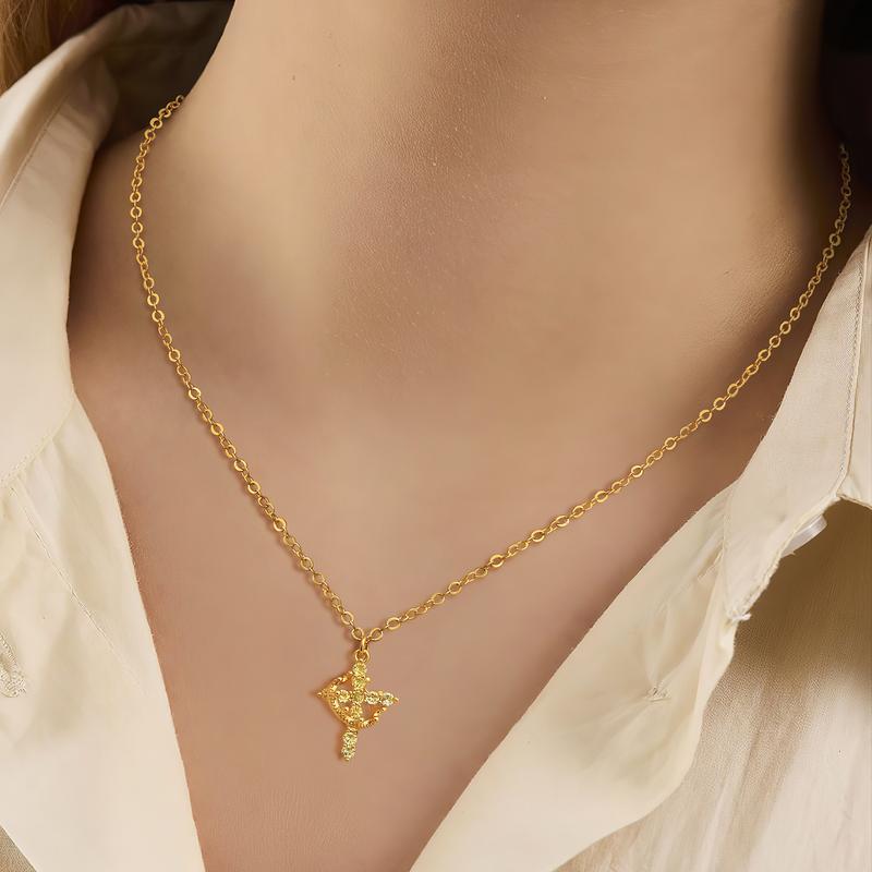 Tewiky Colorful Simple Crown & Cross Pendant Choker Necklace For Women & Men & Girls Pretty Crown Cross Necklace For Daily Party Clothing Decor Trendy All-match & Exquisite Jewelry For Mother’s Day Gift