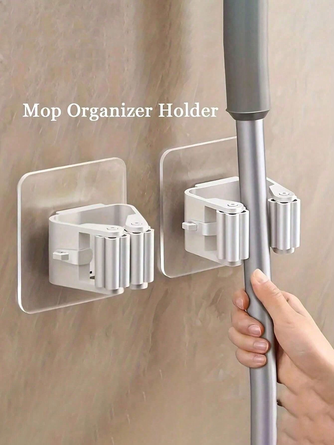 Mop Broom Holder, Strong Wall-Mounted Cleaning Tool Rack, Ideal for Garage Kitchen Laundry Room Workshops, Efficient Space Organization, Hanging Organizer
