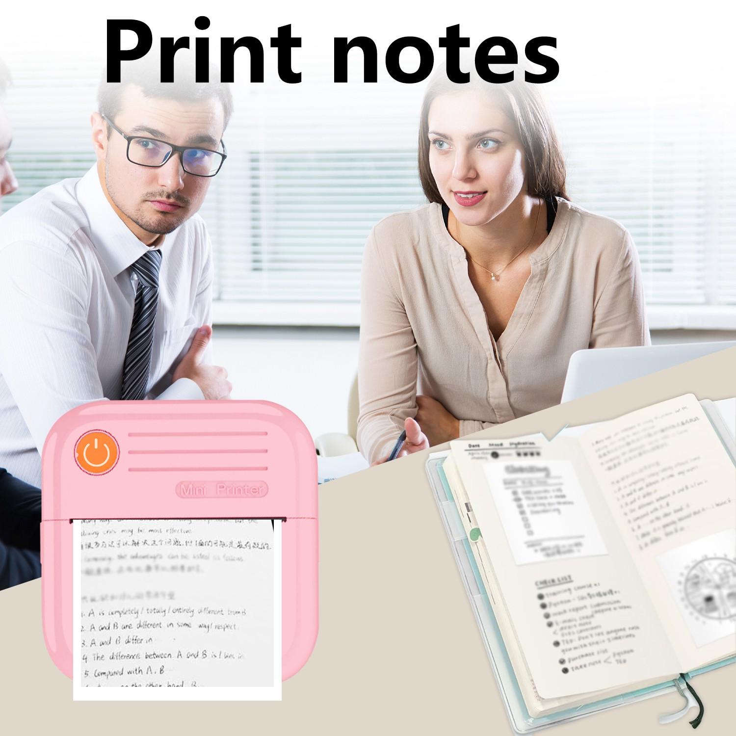 Mini Bluetooth-compatible Compatible Thermal Pocket Printer, Inkless Portable Printer, Ideal for Notes and Gifts, Print Photos, Memos, Lists, Diaries