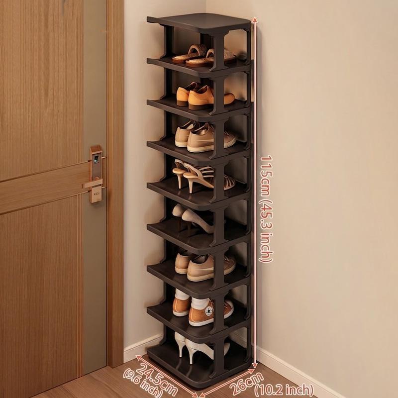 👟 Slim Tall Multifunctional Shoe Rack Shoe Holder for Entryway for Tight Spaces｜9-Tier Stackable Entryway Shoe Storage Organizer for Closet, Corner, Front Door
