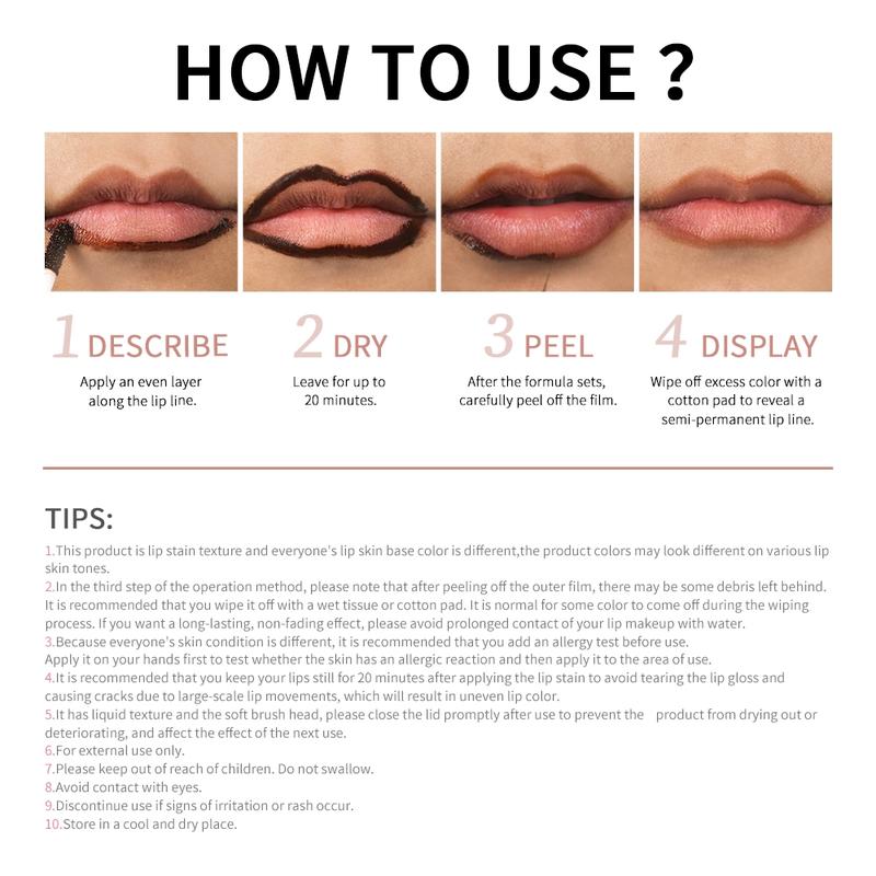 Long Lasting Peel Off Matte Lip Liner, 4 Counts/set Transfer-proof Lip Stain, Makeup Tool for Women & Girls, Cosmetic Lip Liner, Makeup