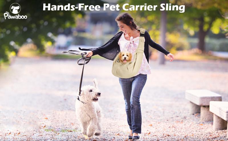 Pawaboo Pet Carrier Sling - Thick Padded Adjustable Shoulder Strap Pet Carriers for Small Dogs And Cats, Puppy Carrier Purse for Pet Cat with Front Zipper Pocket Safety Belt Machine Washable Pawaboo Pet Carrier Sling - Thick Padded Adjustable Shoulder Strap Pet Carriers for Small Dogs And Cats, Puppy Carrier Purse for Pet Cat with Front Zipper Pocket Safety Belt Machine Washable