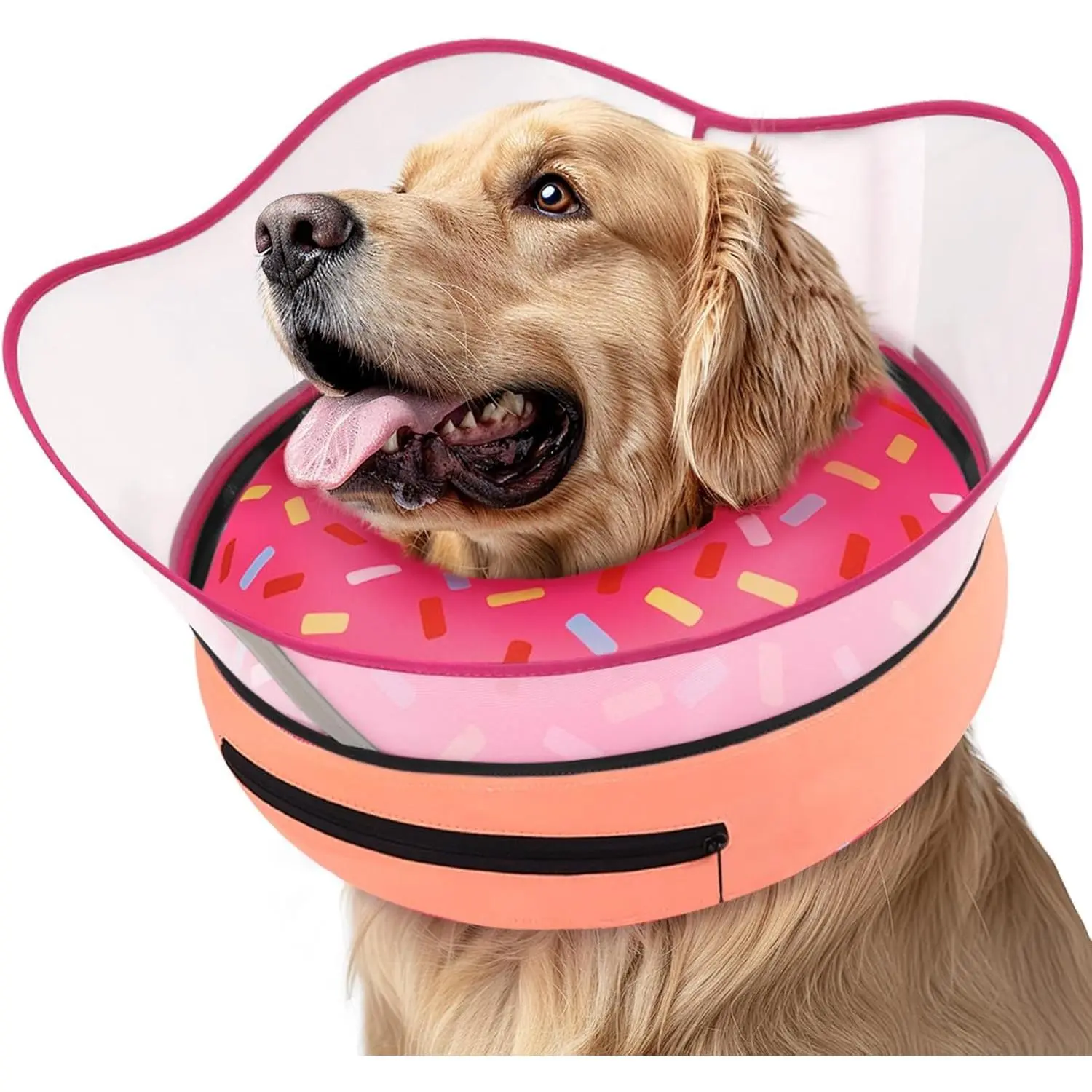 Raised Inflatable Dog Cone Collar to Stop Licking, Soft Recovery Donut Collar for Small Medium Large DogsGift