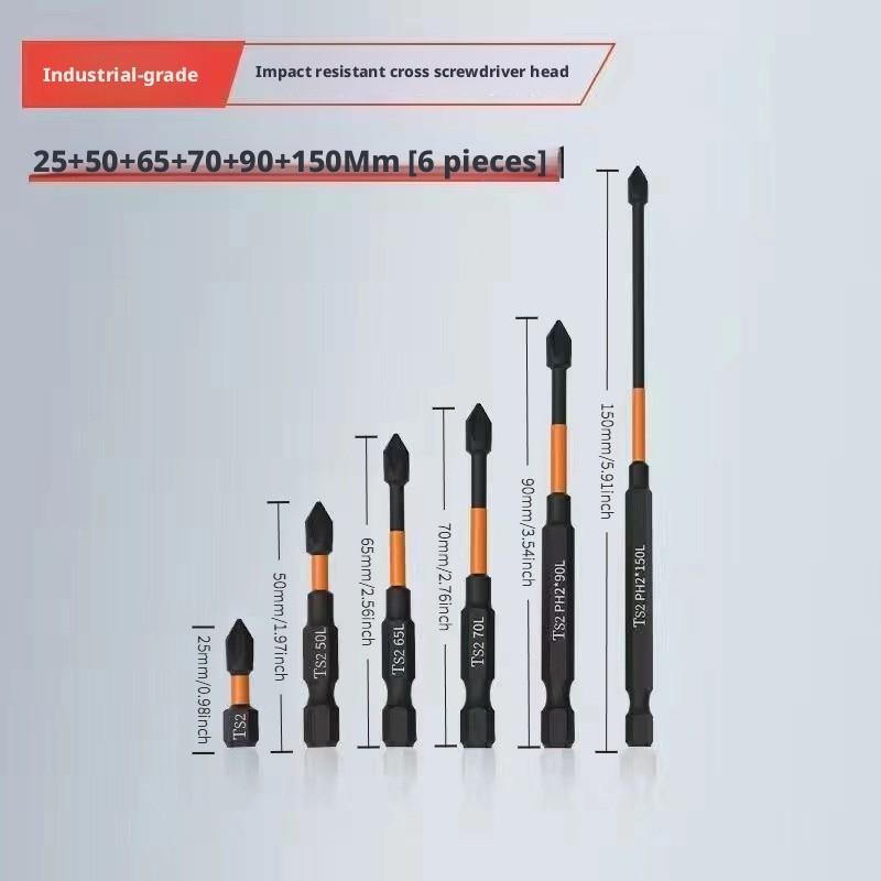 S2 Steel Strong Magnet Bit for Impact Drivers, High Hardness, Durable, Ideal for Self-Drilling Screws, Impact Driver Accessories, Hardware Tools