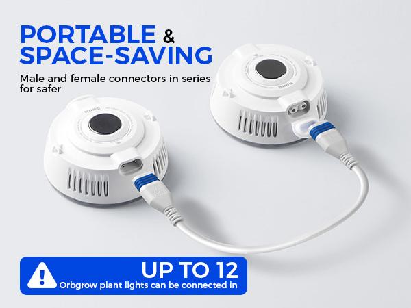 Barrina Orbgrow OG09 Puck Grow Light with Smart Timer & 5 Level Dimmable, 5000K 54W(6 x 9W), Full Spectrum, Magnetic & Linkable, 6 Packs