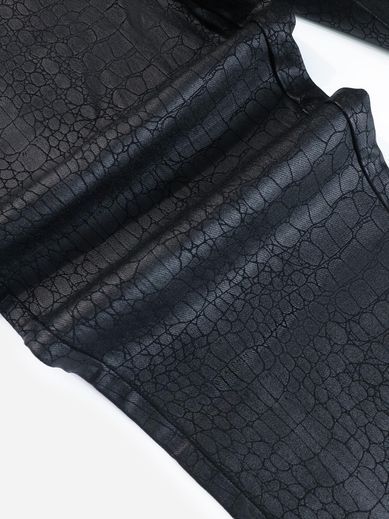 Women's Trendy Snake Print Faux Leather Pants, High Elasticity Sexy Tight Fit, Street Style/night Club Wear, Spring & Fall Fashion