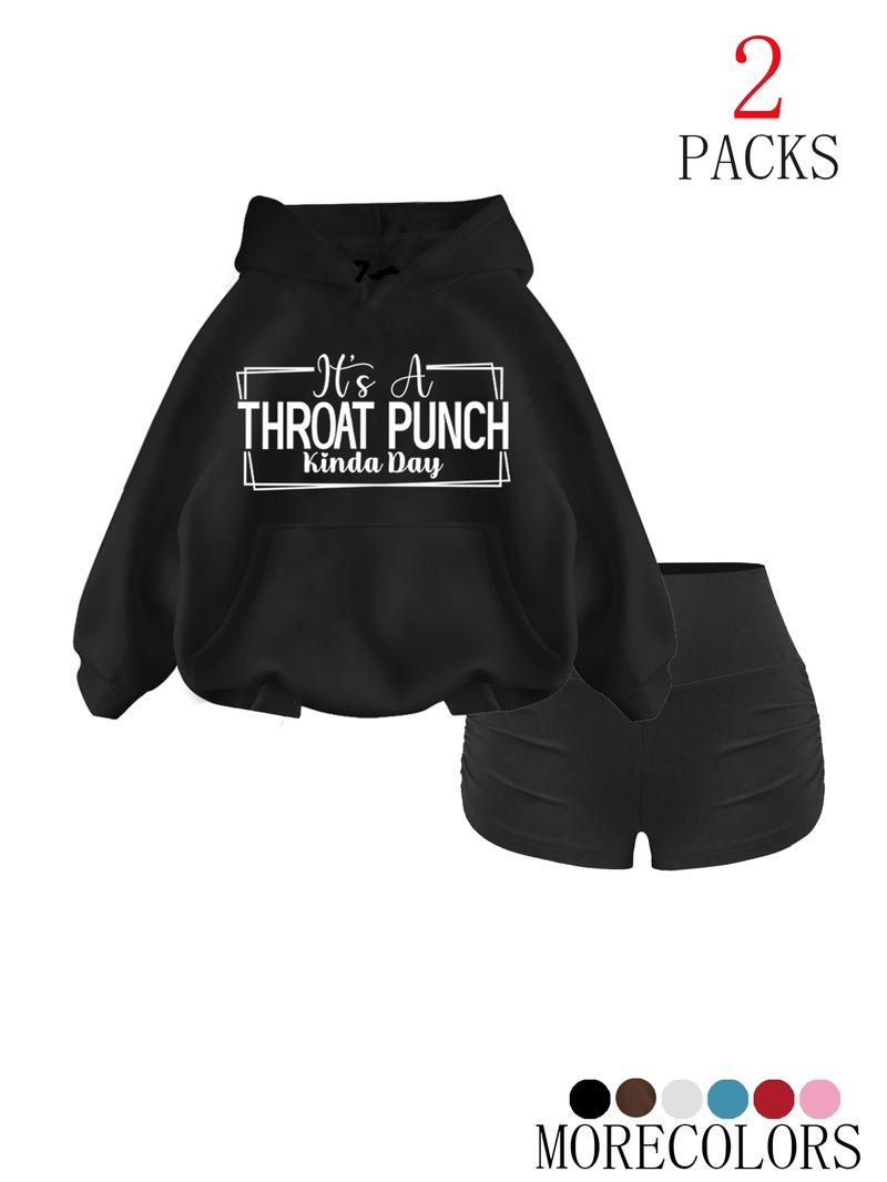 Cool Hoodie Set with High-Waisted Ruched Shorts, Loose Fit, Soft Fabric, Perfect for Fall & Winter, School & Club Wear Cool Hoodie Set with High-Waisted Ruched Shorts, Loose Fit, Soft Fabric, Perfect for Fall & Winter, School & Club Wear