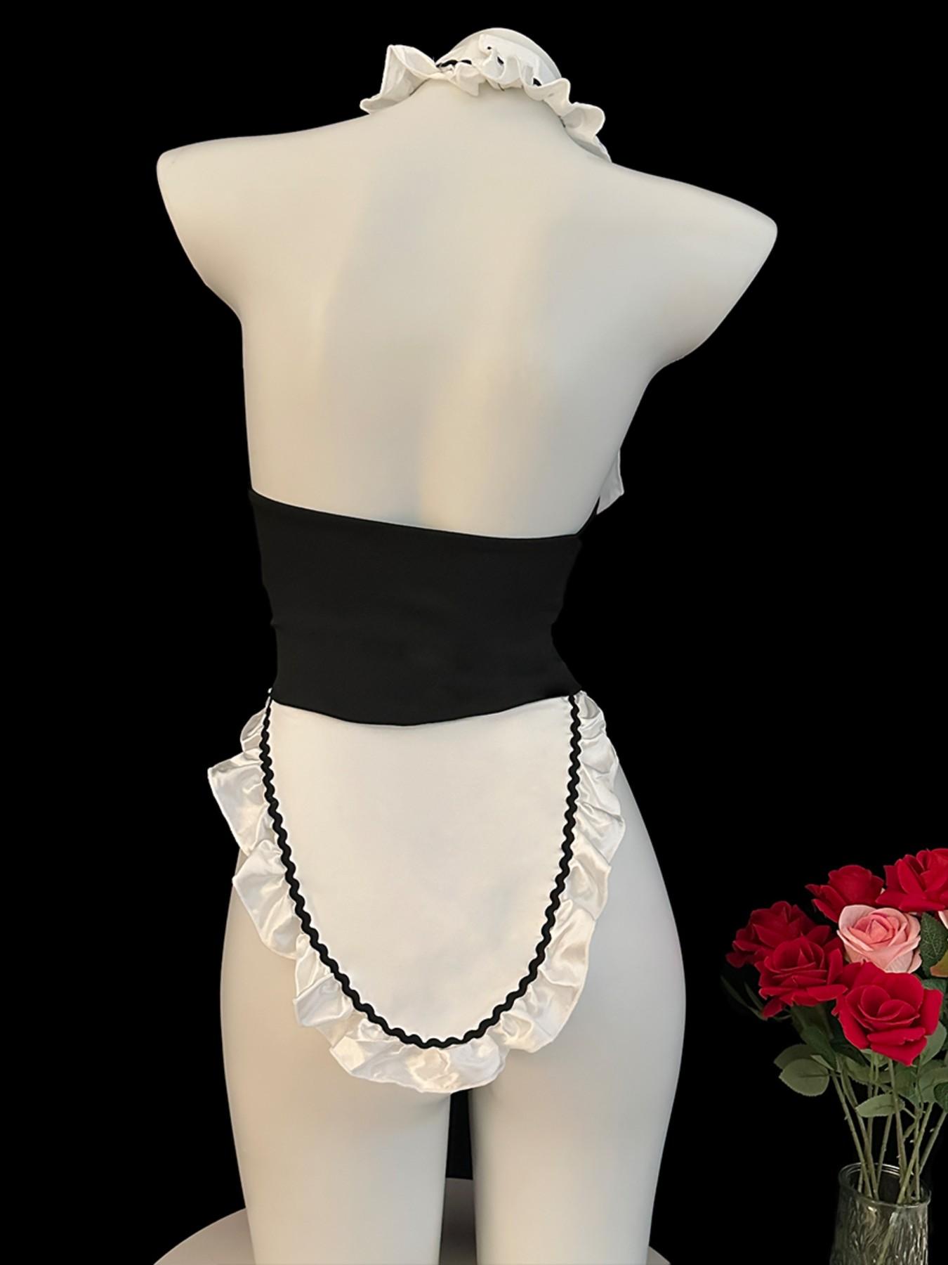 Sexy Maid Costume Set, One-Piece with Headpiece, Fun and Passionate Design, Unforgettable Hot Maid Clothing