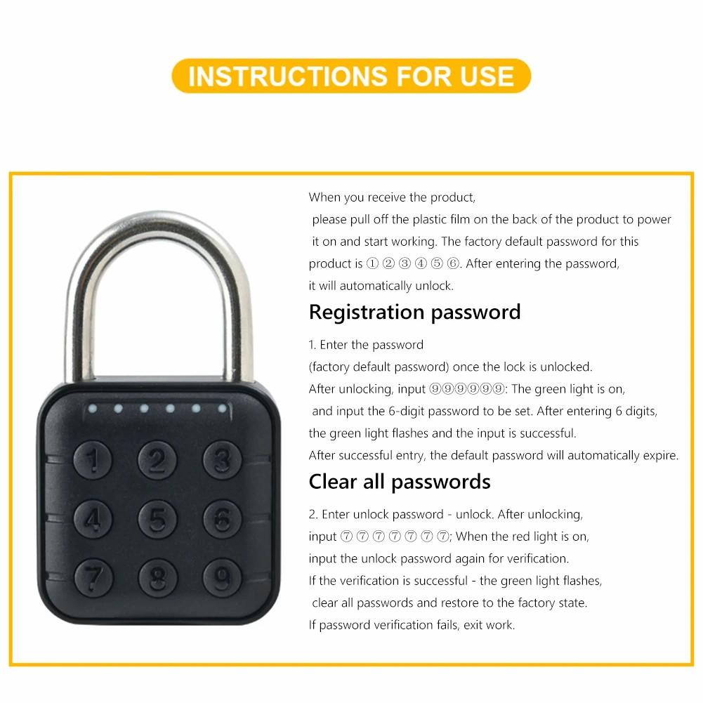Electronic Password Lock, Metal Body Ip67 Waterproof, Battery Powered Digital Luggage Lock, Suitable for Doors, Fences, Cabinets, Drawers