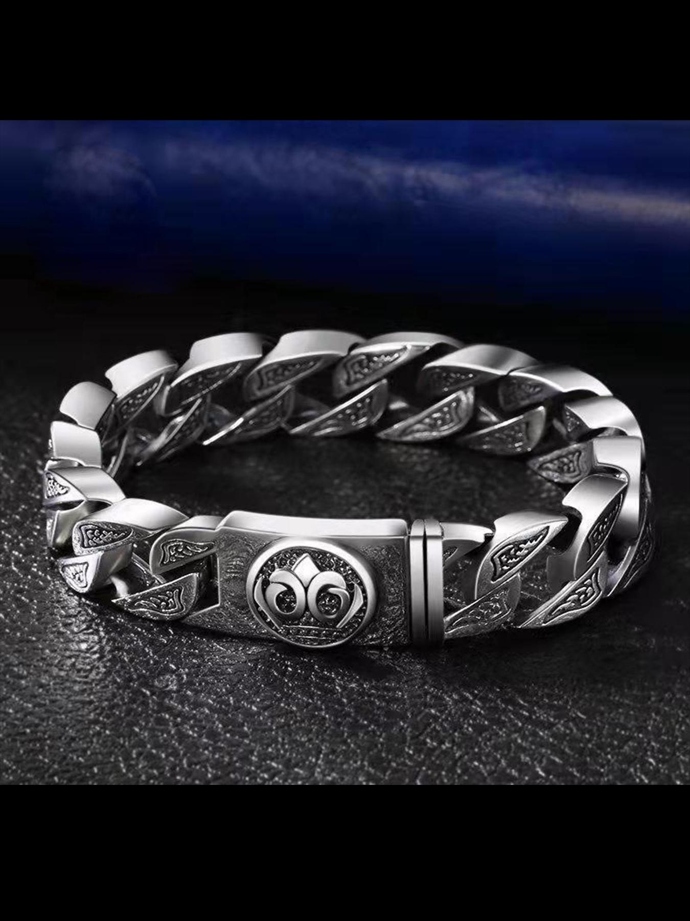 New Retro Men's Bracelet, Unique Fashion Motorcycle Friend Harley Totem Wristband, Bold and Rugged Style, Trendy Accessory for Men