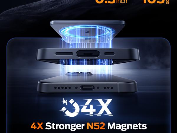 MOVE SPEED Qi2 Certified Magnetic Power Bank Kickstand, 5000mAh(0.3inch)/10000mAh(0.5inch) Ultra Slim MagSafe Portable Charger 15W Ultra-Fast Charging Portable Charger, 30W USB-C MagSlim Charger with Cable for iPhone 17, Travel Essential