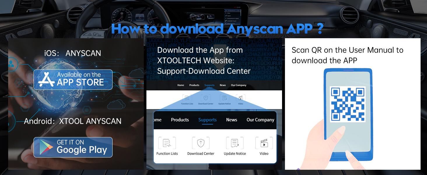 XTOOL Anyscan A30M Wireless BT OBD2 Scanner for Android & iPhone, 2025 Newest Bidirectional Scan Tool with Free Updates, All System Diagnostics, 21 Resets, ABS Bleed, Upgraded Ver. of A30, A30D