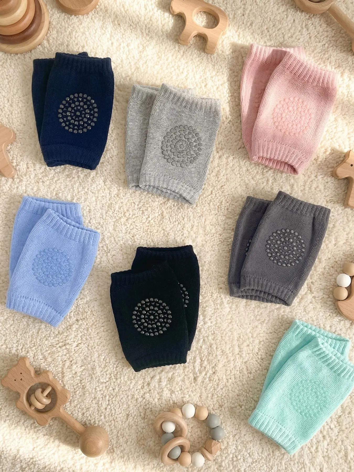 Baby knee pads, simple solid-color basic style, non-slip, moderate thickness, suitable for all seasons, unisex.