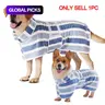 Quick-Dry Striped Dog Towel Robe, Super-Absorbent Pet Bathrobe with Adjustable Waistband and Ultra-Soft Fabric #GLOBAL PICKS