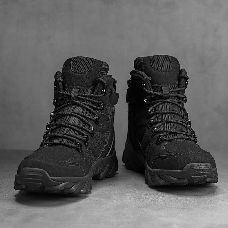 Men's all-season high-top wide fit Outdoor boots, lightweight and breathable anti-skid mountaineering shoes,Hiking boots, desert boots, work boots, suitable for jungle exploration, rock climbing, daily travel, camping, tourism, fishing and other activitie