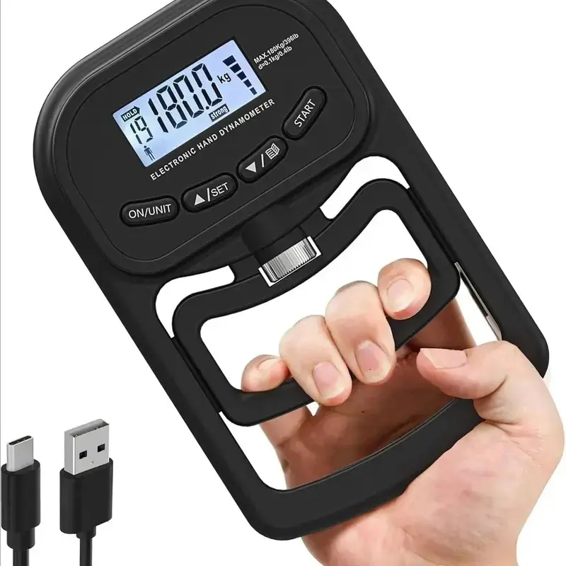Adjustable Hand Grip Strength Tester Trainer - 180kg/396lbs Dynamometer, Handgrip Forearm Grip Exercise Trainer, Gym Fitness Training Equipment Accessory