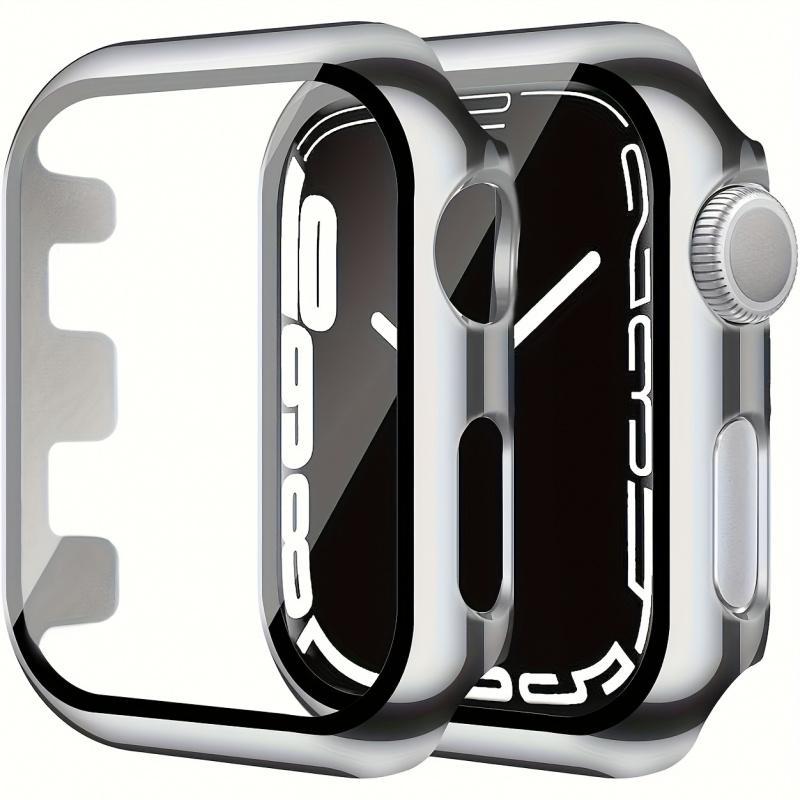 2-Pack Durable Wearable Tech Accessories, Smart Watch Protective Shield - Full Coverage Tempered Screen Protector with PC Protection Cover (38-46mm), Smart Watch Accessories,sohochic