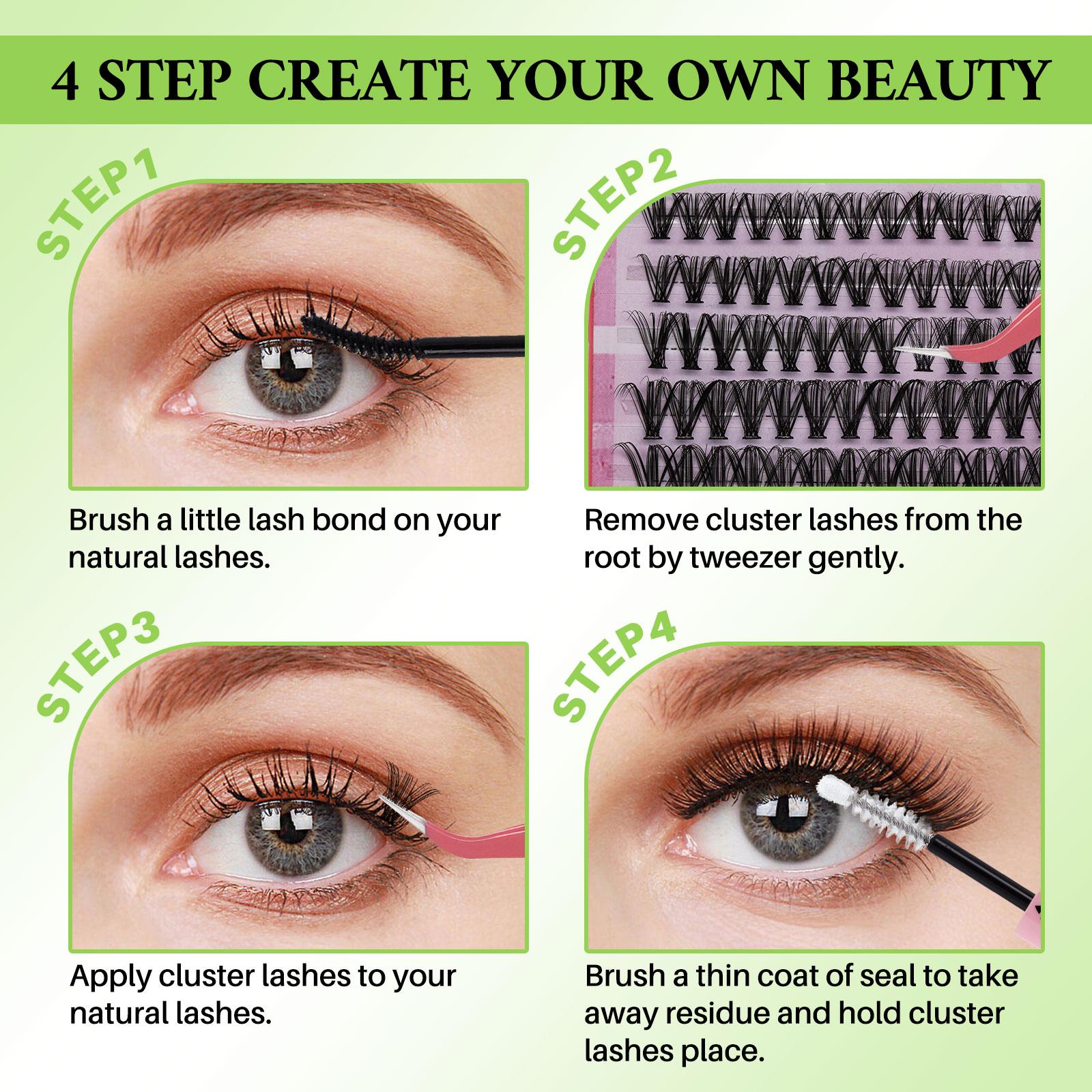 Eyelash Extensions Kit, 1 Box Eyelash Glue & Tweezers, Professional Eye Tool for Women, Lashes Clusters Eye Makeup Accessories for Home & Salon Use, Eyelash Kit, Eye Tools, Beauty Eyelash Clusters, Cosmetic