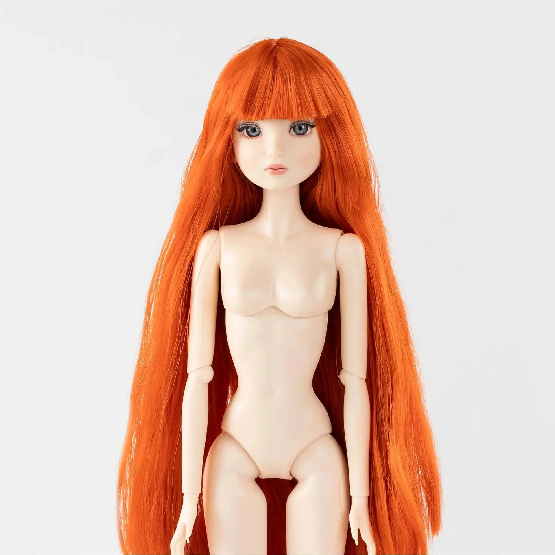 1/6 Babi Supermodel Doll Realistic Glass Eye Straight Bang/Middle Part Hair With Make-up Doll Head Joint Movable Body+Head Parts